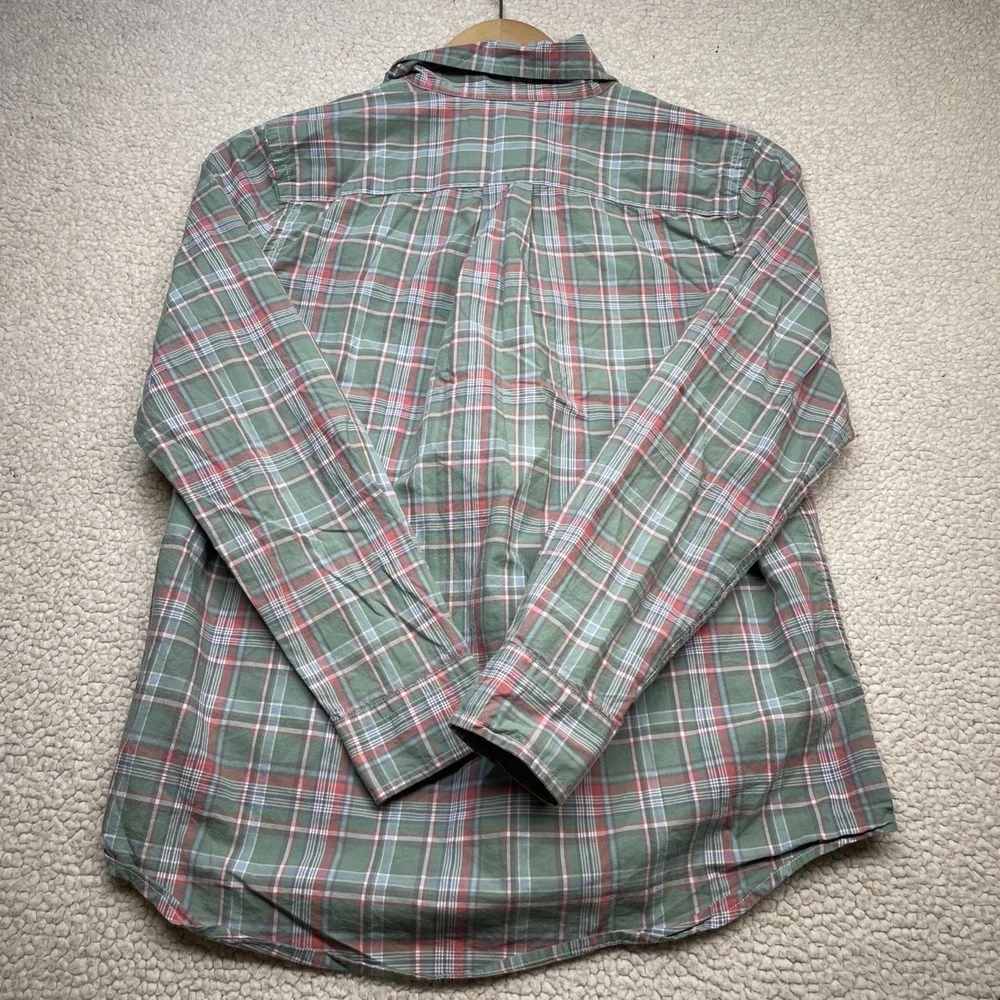 Ralph Lauren Button Down Boys L(14-16) Green Pink Plaid Long‎ Sleeve Pony Shirt